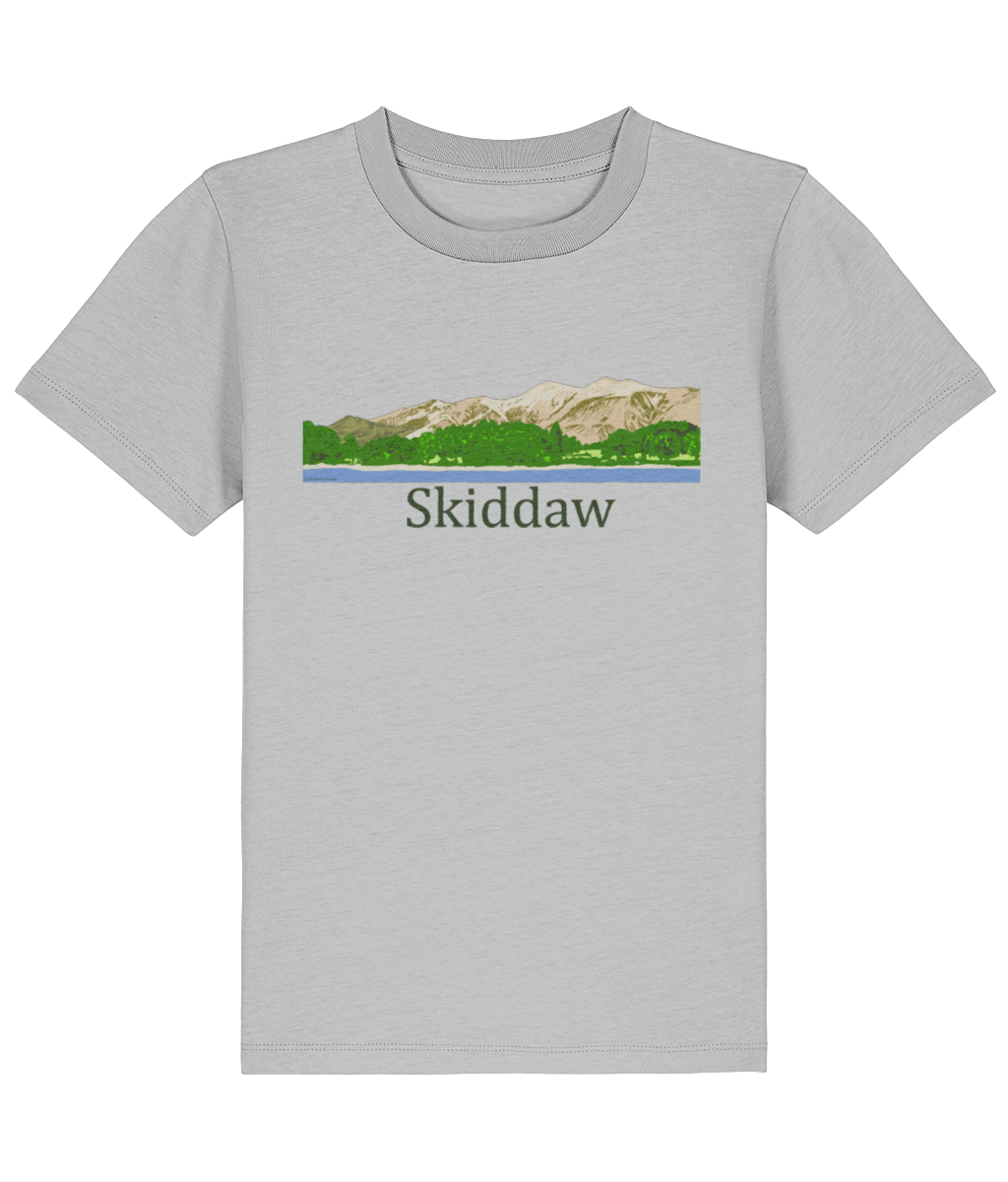 Lake District Kid's T-Shirt Skiddaw, Front, Heather Grey