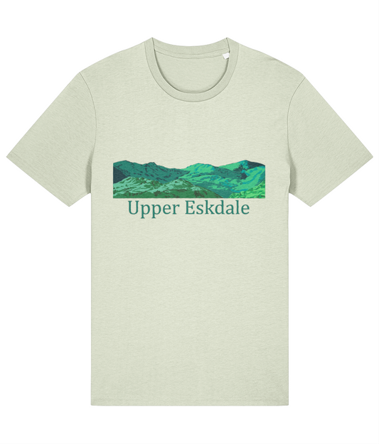 Lake District Men's T-Shirt Upper Eskdale, Front, Stem Green