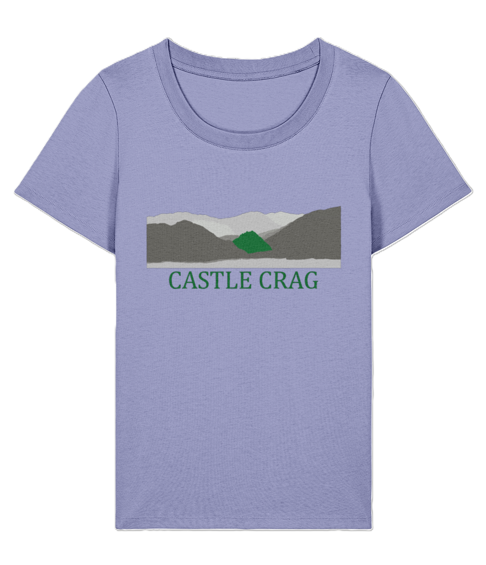 Lake District Women's T-Shirt Castle Crag, Front, Violet