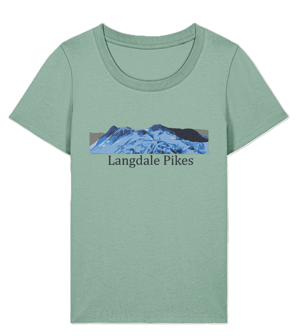 Lake District Women's T-Shirt Langdale Pikes, Front, Aloe