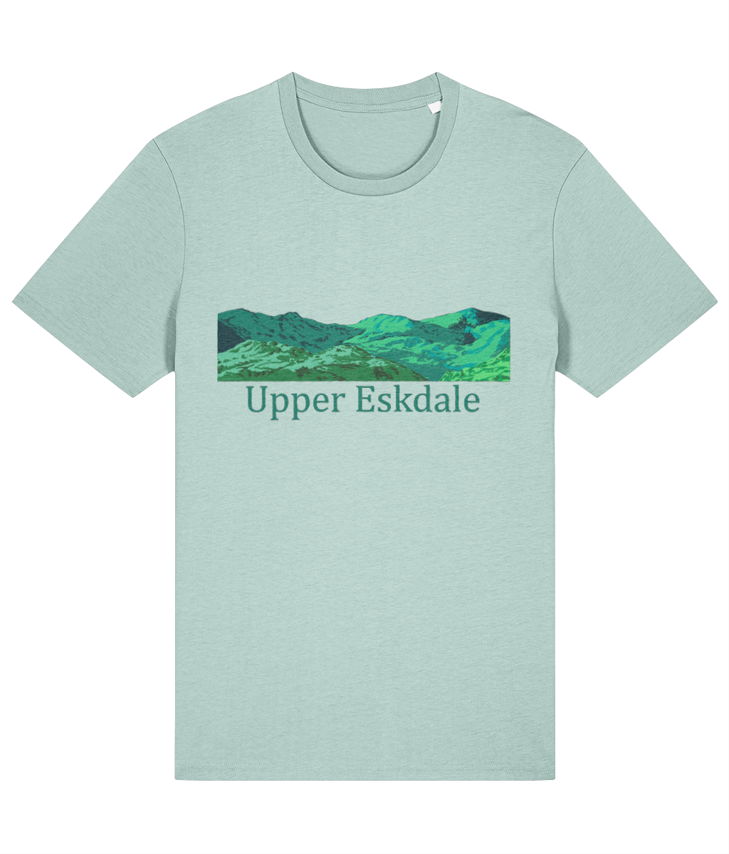 Lake District Men's T-Shirt Upper Eskdale, Front, Caribbean Blue