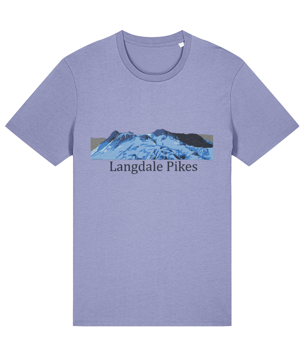 Lake District Men's T-Shirt Langdale Pikes, Front, Violet