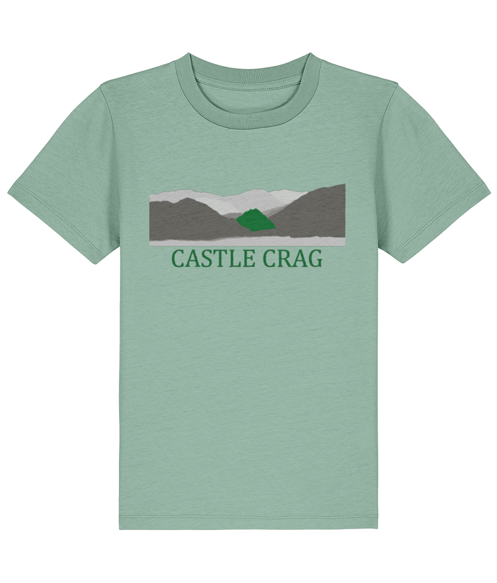 Lake District Kid's T-Shirt Castle Crag, Front, Aloe