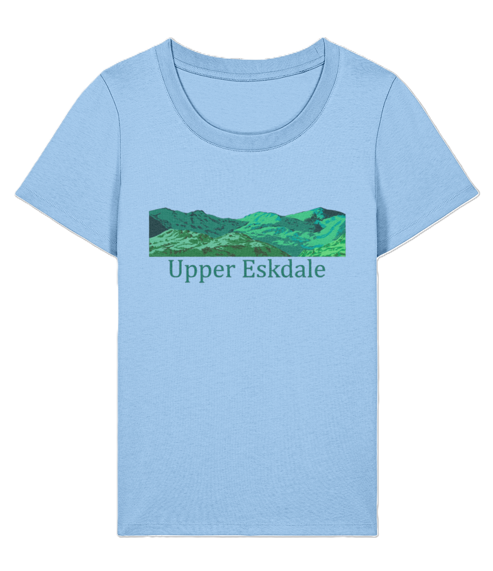Lake District Women's T-Shirt Upper Eskdale, Front, Blue Soul