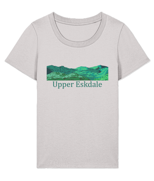 Lake District Women's T-Shirt Upper Eskdale, Front, Cool Heather Grey