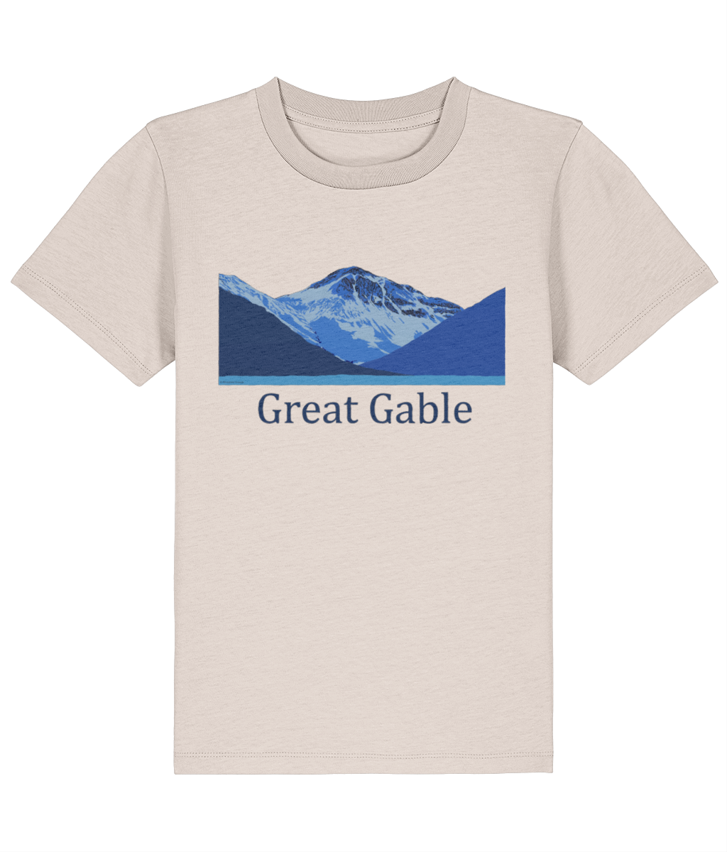 Lake District, Kid's T-Shirt Great Gable, Front, Eco Heather