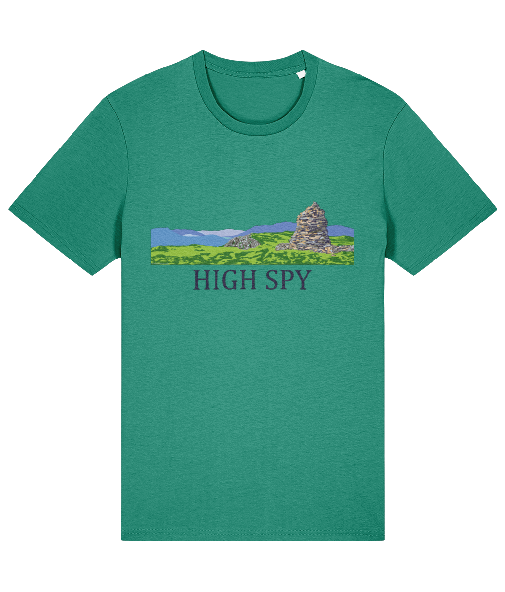 Lake District Men's T-Shirt High Spy, Front, Go Green