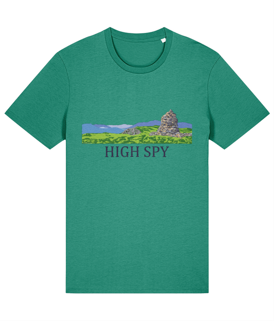 Lake District Men's T-Shirt High Spy, Front, Go Green