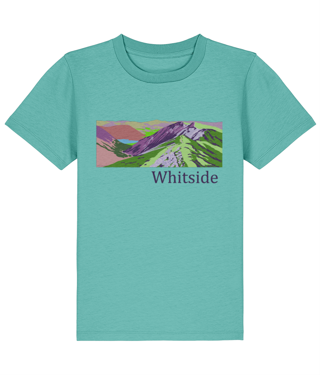 Lake District Kid's T-Shirt Whiteside, Front, Pool Blue