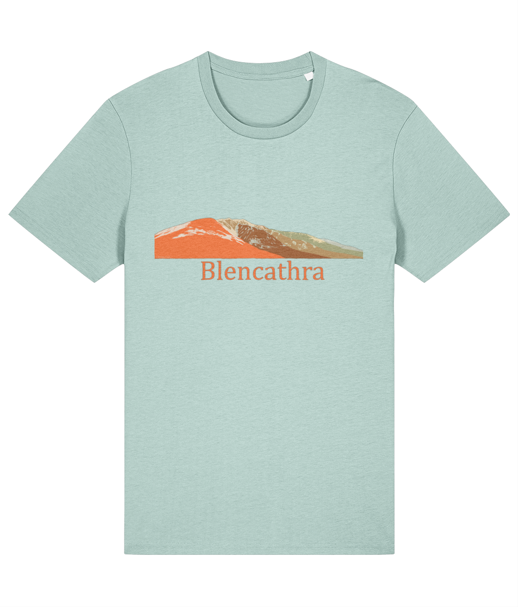 Lake District Men's T-Shirt Blencathra, Front, Caribbean Blue
