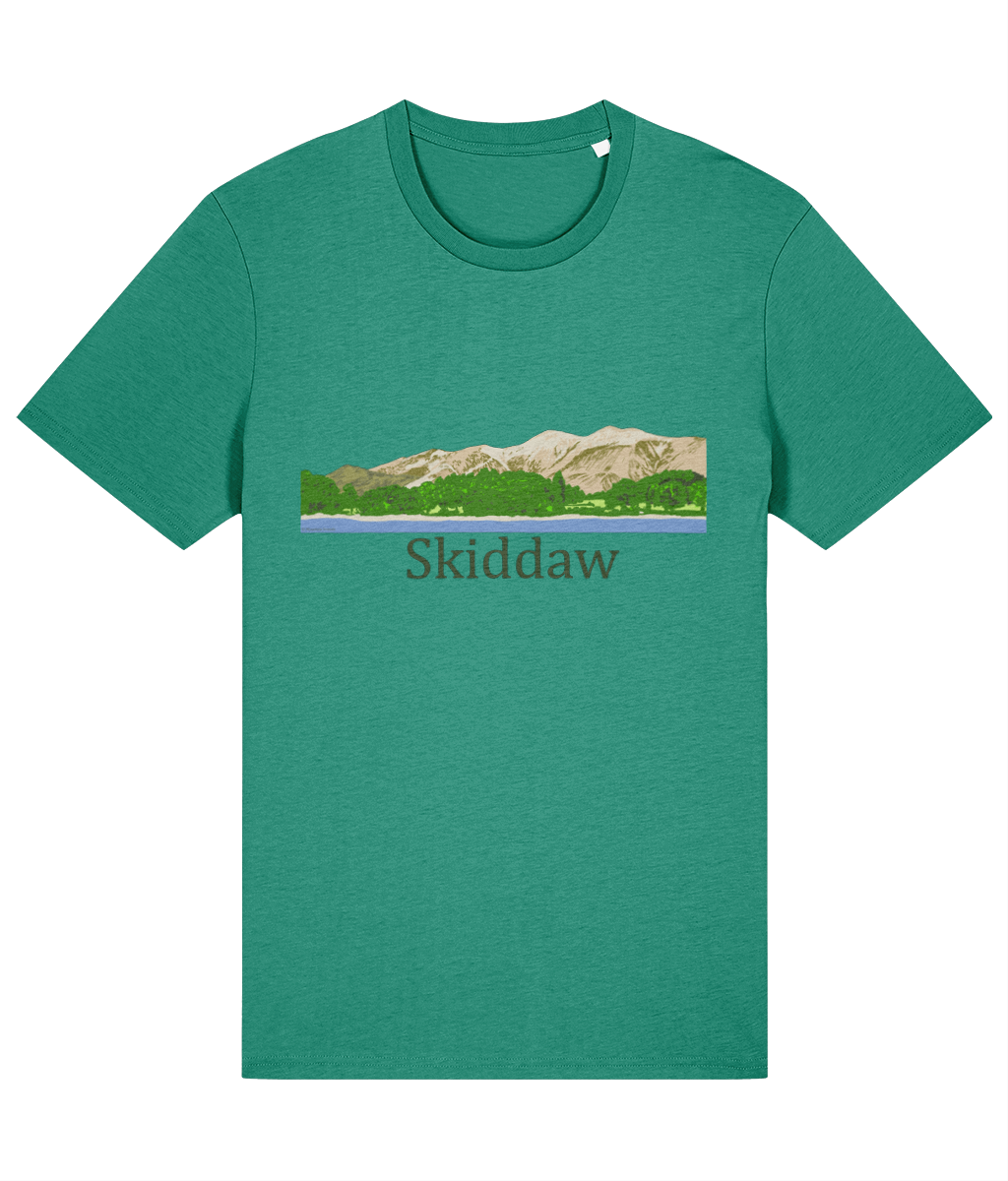 Lake District Men's T-Shirt Skiddaw, Front,  Go Green