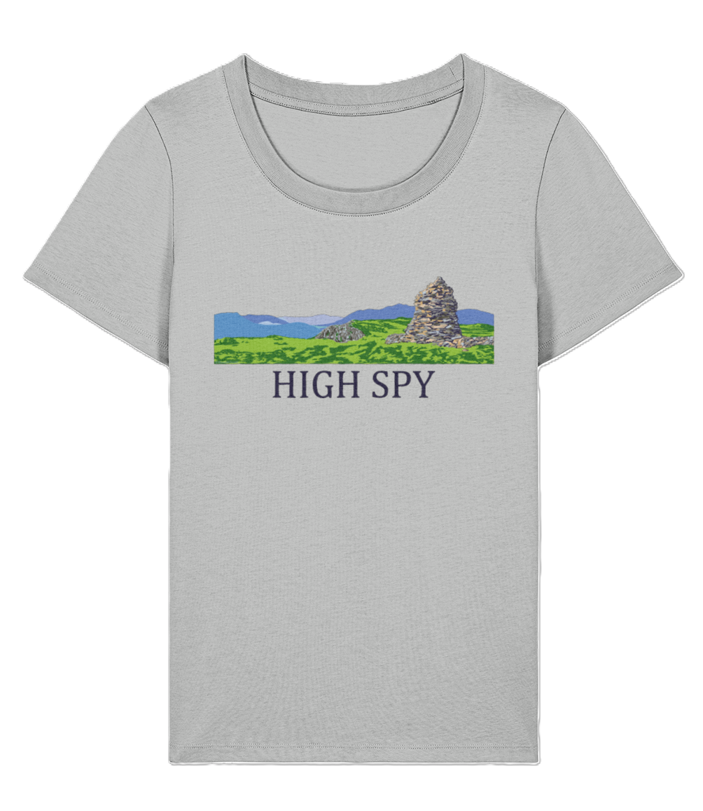 Lake District Women's T-Shirt High Spy, Front, Heather Grey
