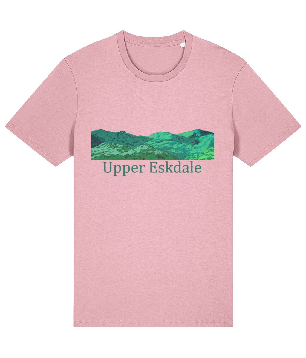 Lake District Men's T-Shirt Upper Eskdale, Front, Cotton Pink
