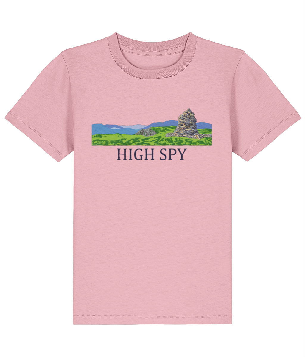Lake District Kid's T-Shirt High Spy, Front, Cotton Pink