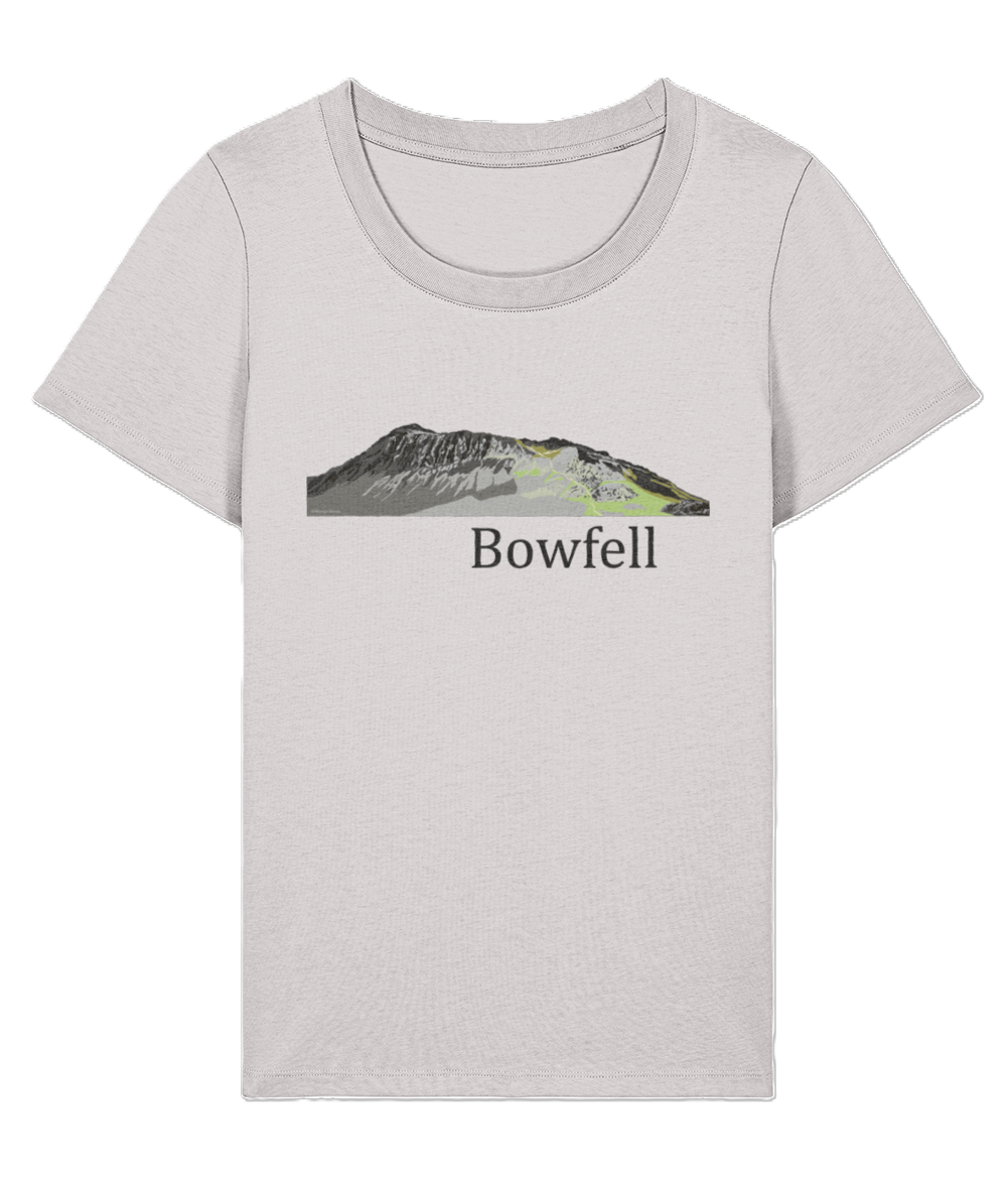 Lake District Women's T-Shirt Bowfell, Front, Cool Heather Grey