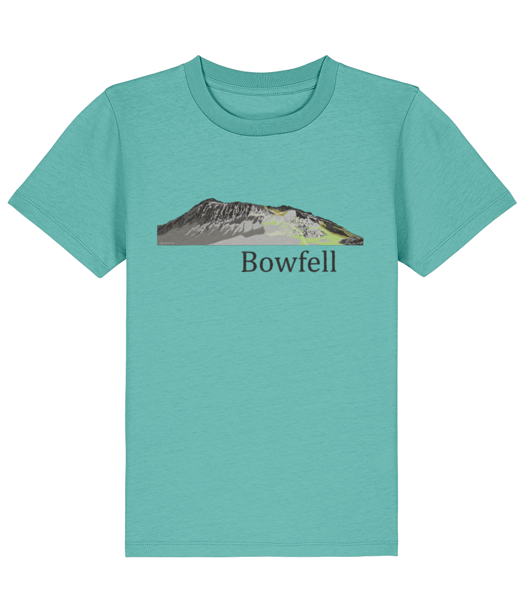 Lake District Kids's T-Shirt Bowfell, Front, Pool Blue