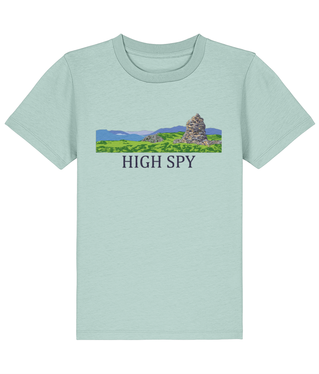 Lake District Kid's T-Shirt High Spy, Front, Caribbean Blue