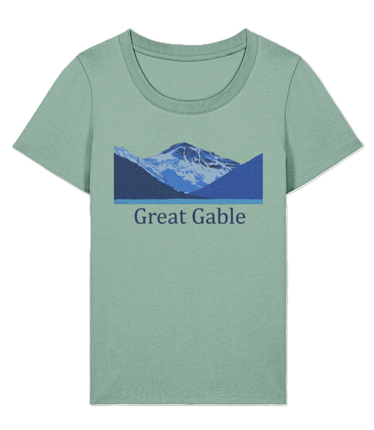 Lake District, Women's T-Shirt Great Gable, Front, Aloe