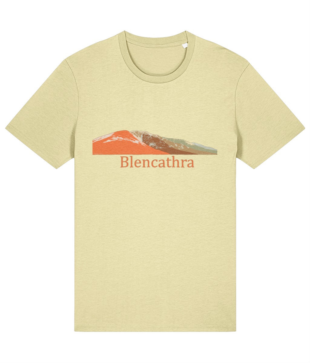 Lake District Men's T-Shirt Blencathra, Front, Lemon Sorbet