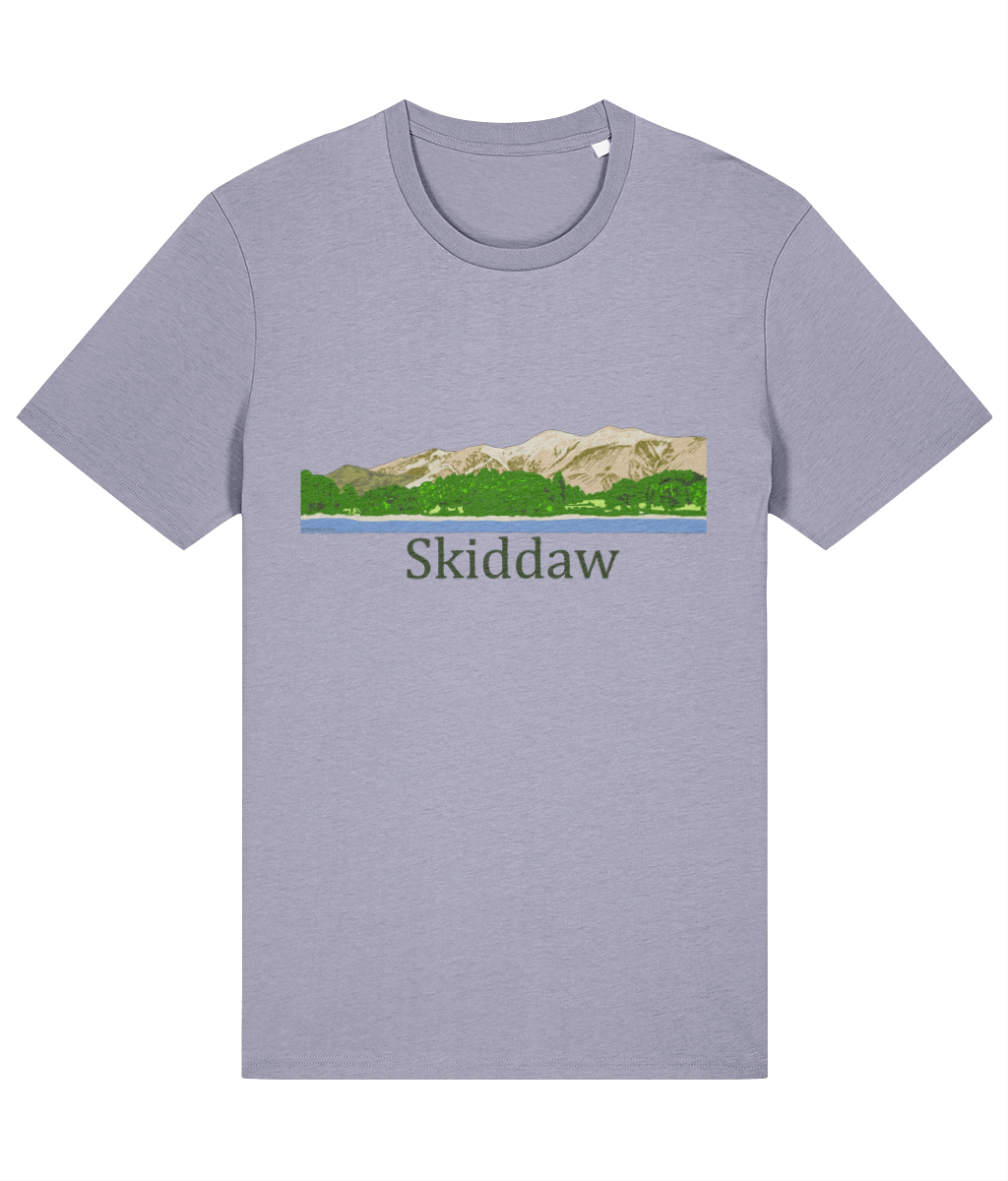 Lake District Men's T-Shirt Skiddaw, Front,  Lavender