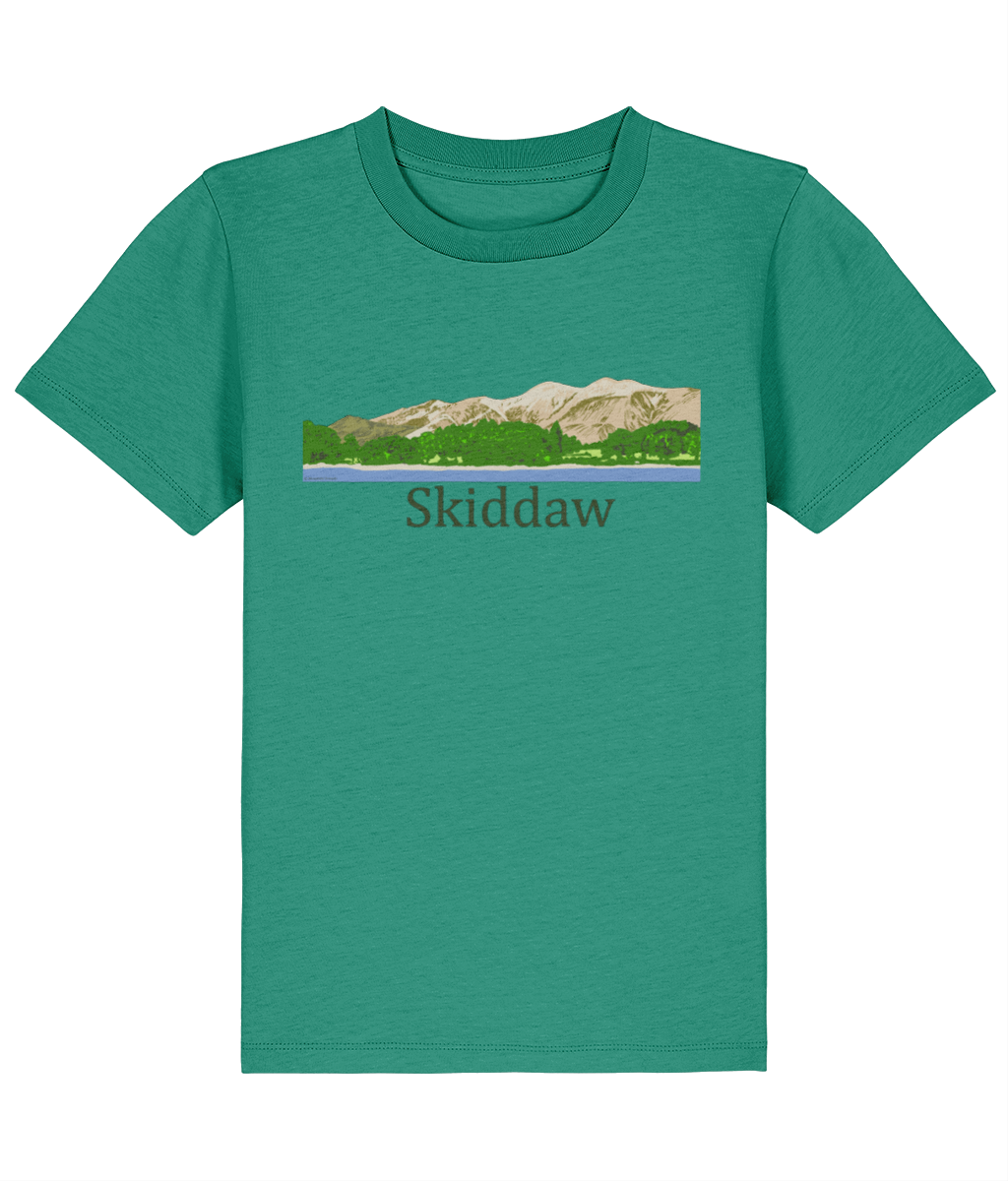 Lake District Kid's T-Shirt Skiddaw, Front, Go Green