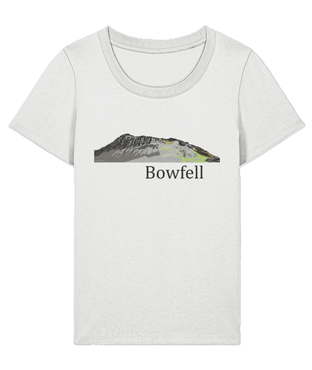 Lake District Women's T-Shirt Bowfell, Front, White