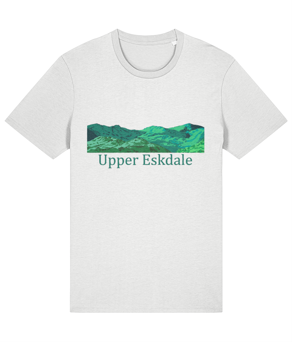 Lake District Men's T-Shirt Upper Eskdale, Front, White