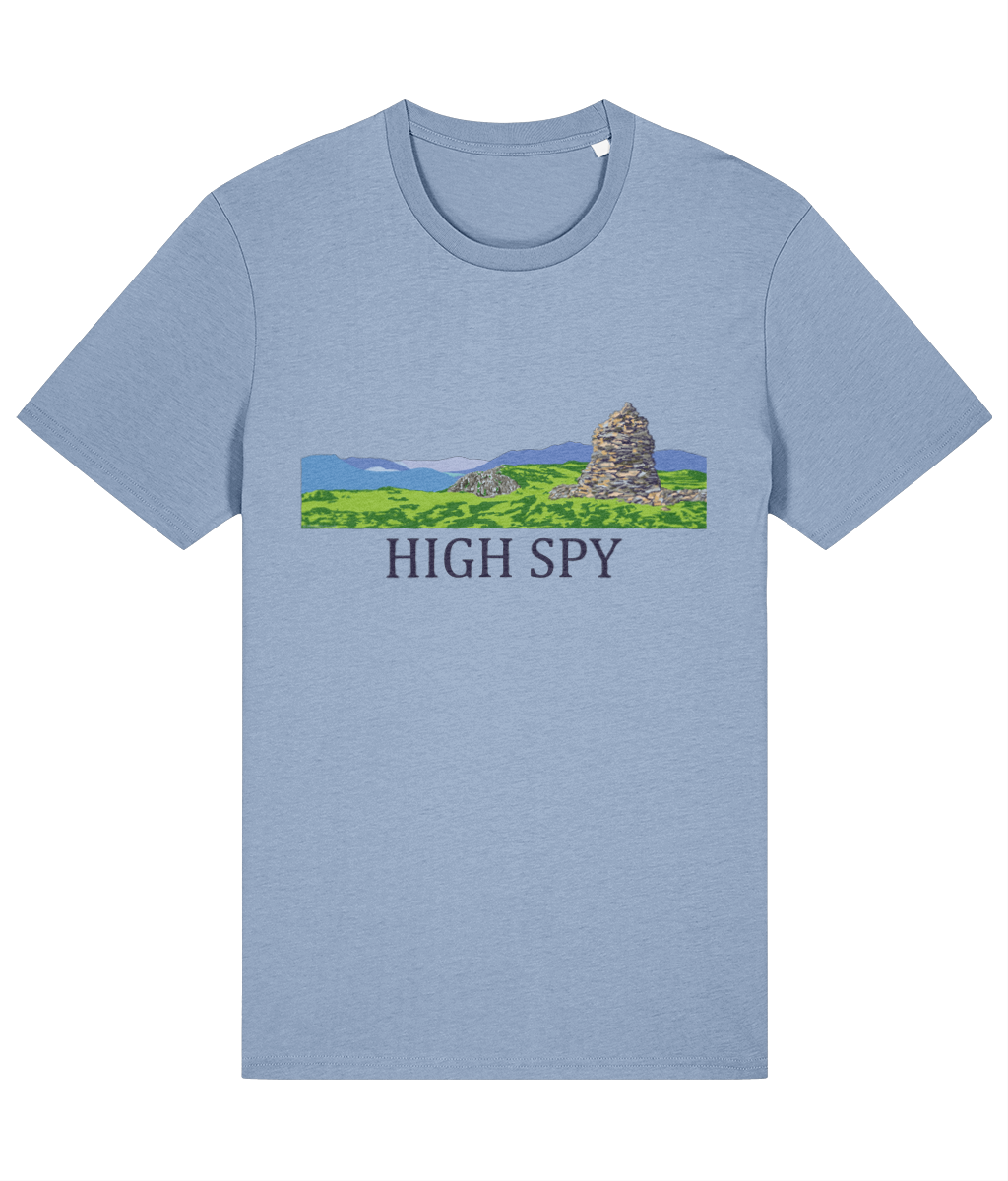 Lake District Men's T-Shirt High Spy, Front, Sky Blue