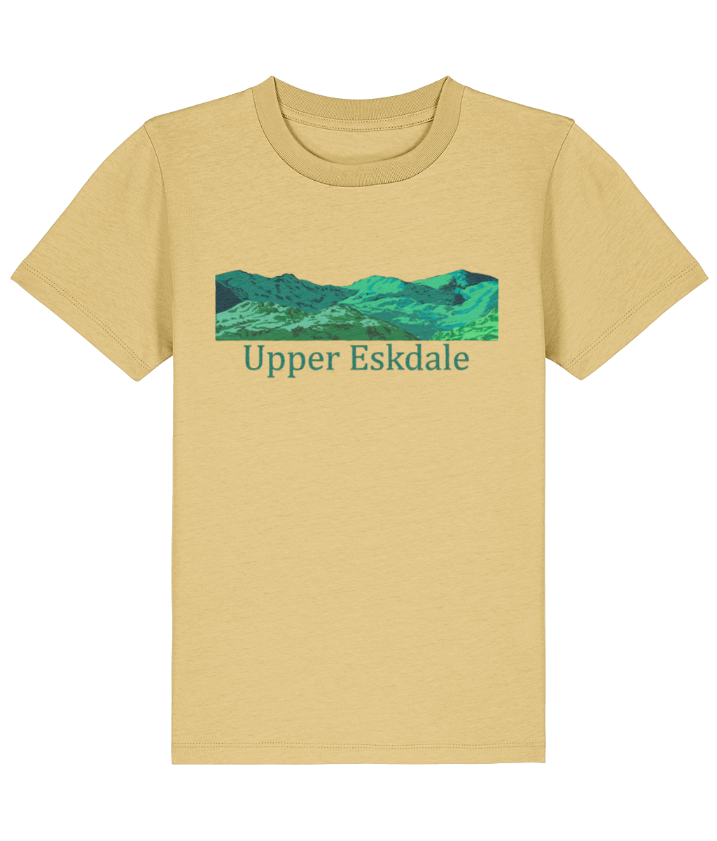 Lake District Kid's T-Shirt Upper Eskdale, Front, Viva Yellow