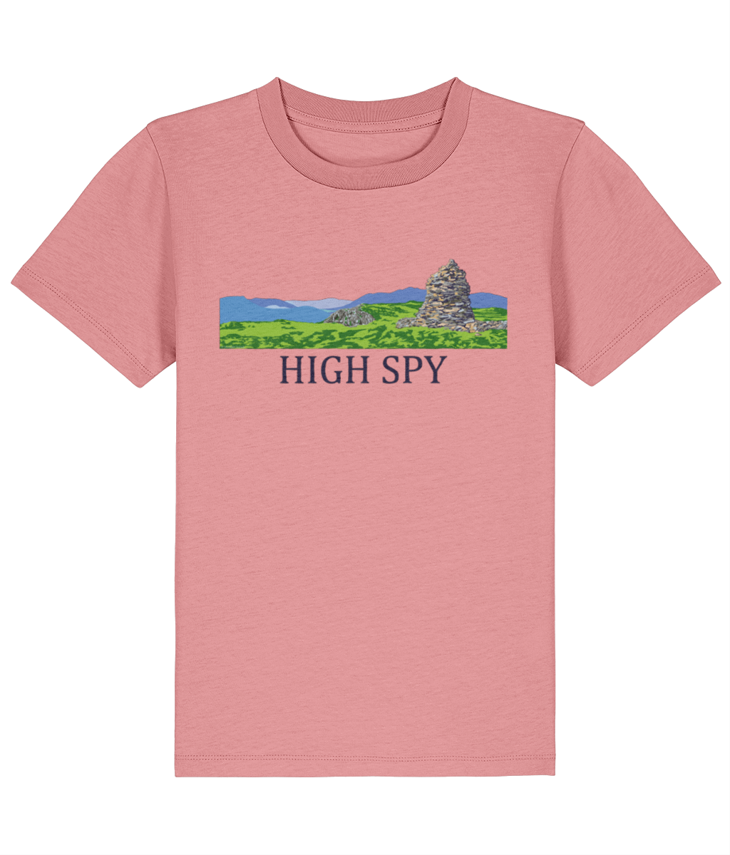 Lake District Kid's T-Shirt High Spy, Front, Pink Joy