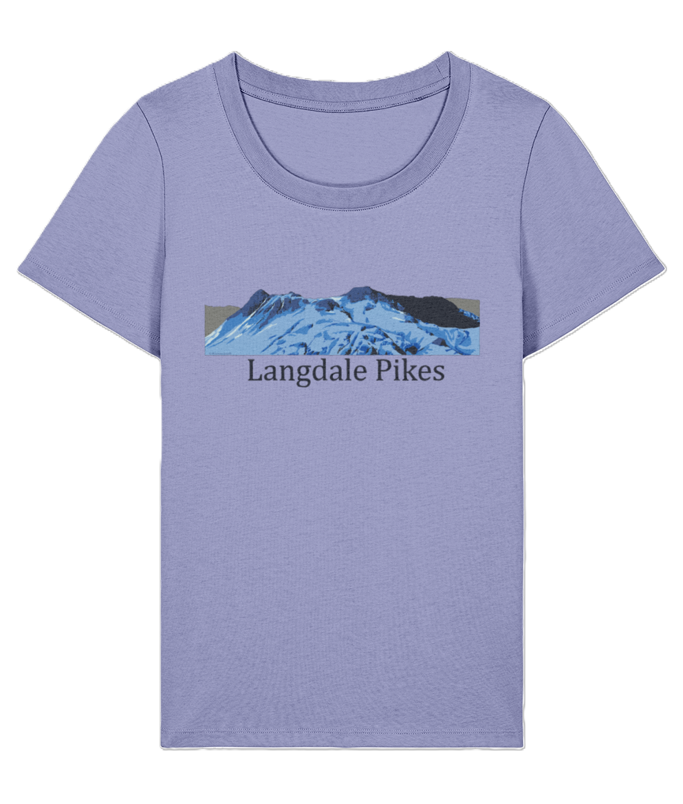 Lake District Women's T-Shirt Langdale Pikes, Front, Violet