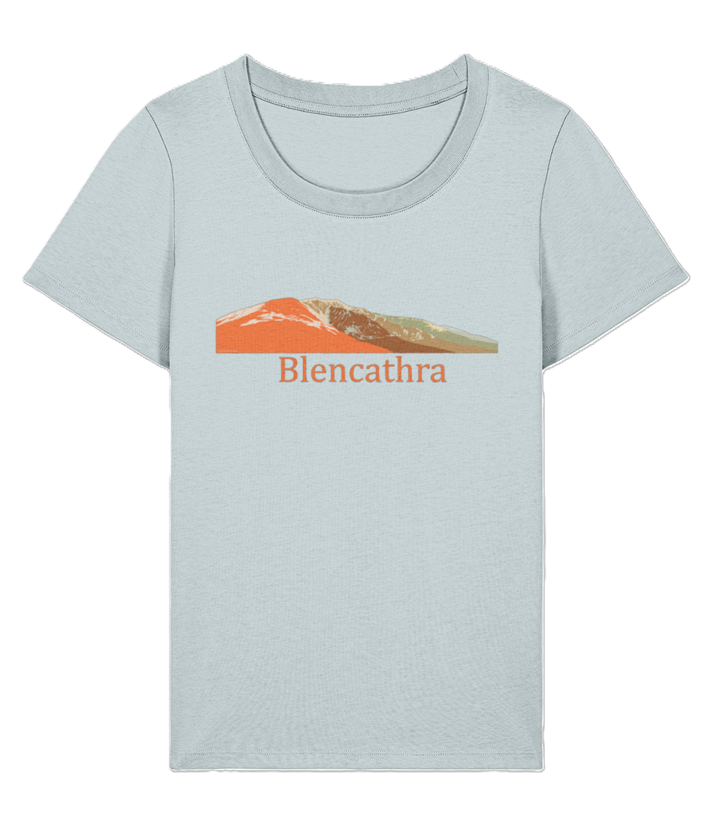 Lake District Women's T-Shirt Blencathra, Front, Blue Ice