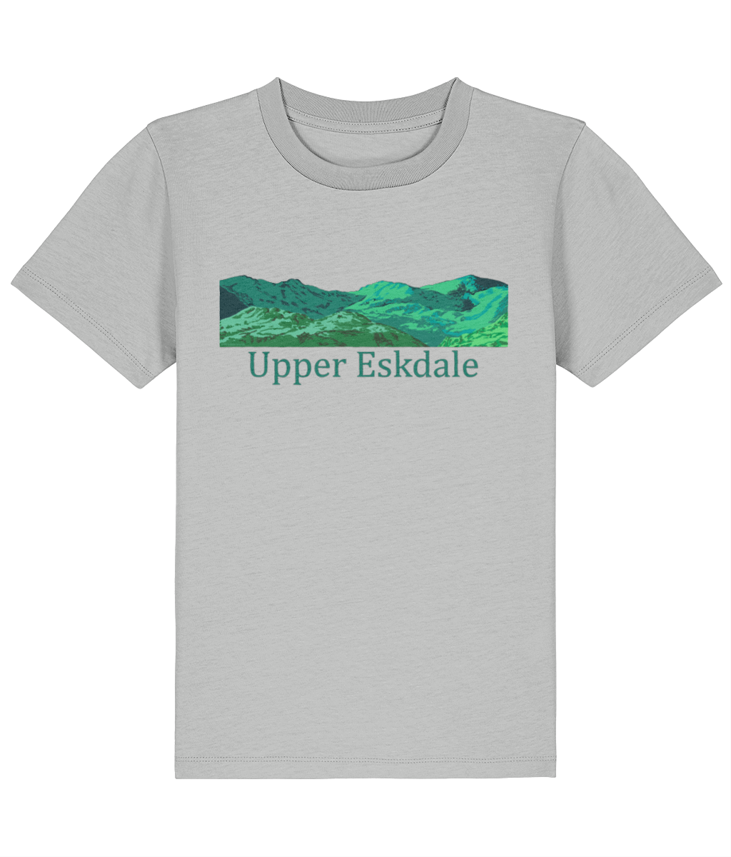 Lake District Kid's T-Shirt Upper Eskdale, Front, Heather Grey