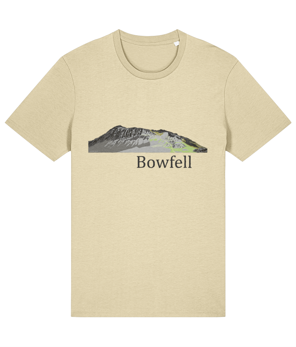 Lake District Men's T-Shirt Bowfell, Front, Butter