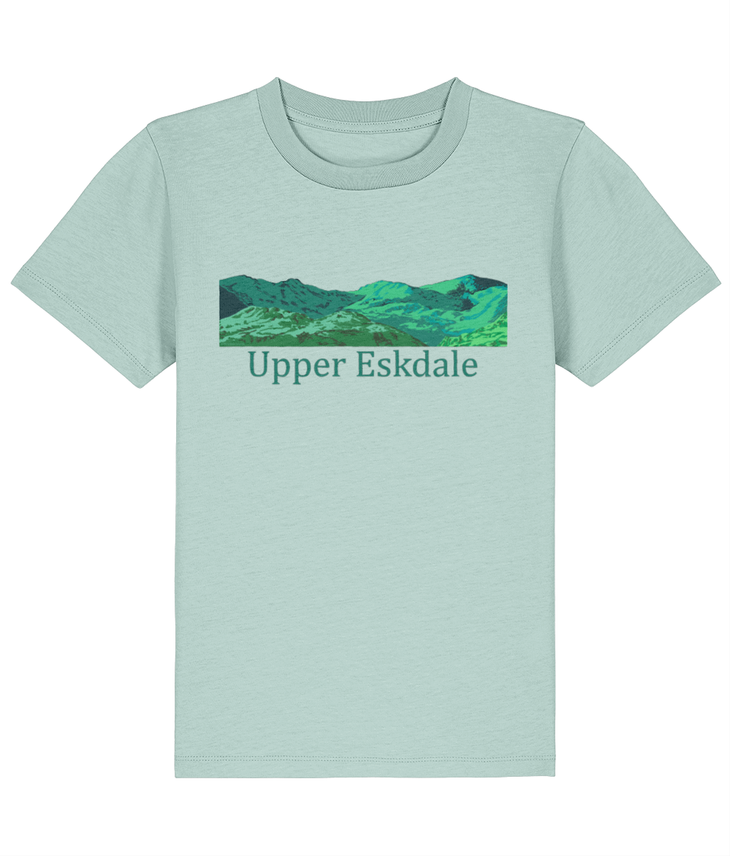 Lake District Kid's T-Shirt Upper Eskdale, Front, Caribbean Blue