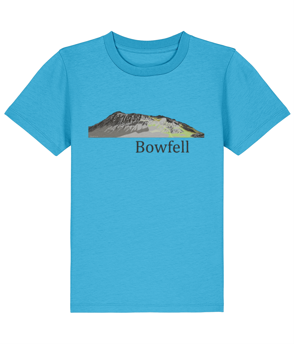 Lake District Kids's T-Shirt Bowfell, Front, Aqua Blue