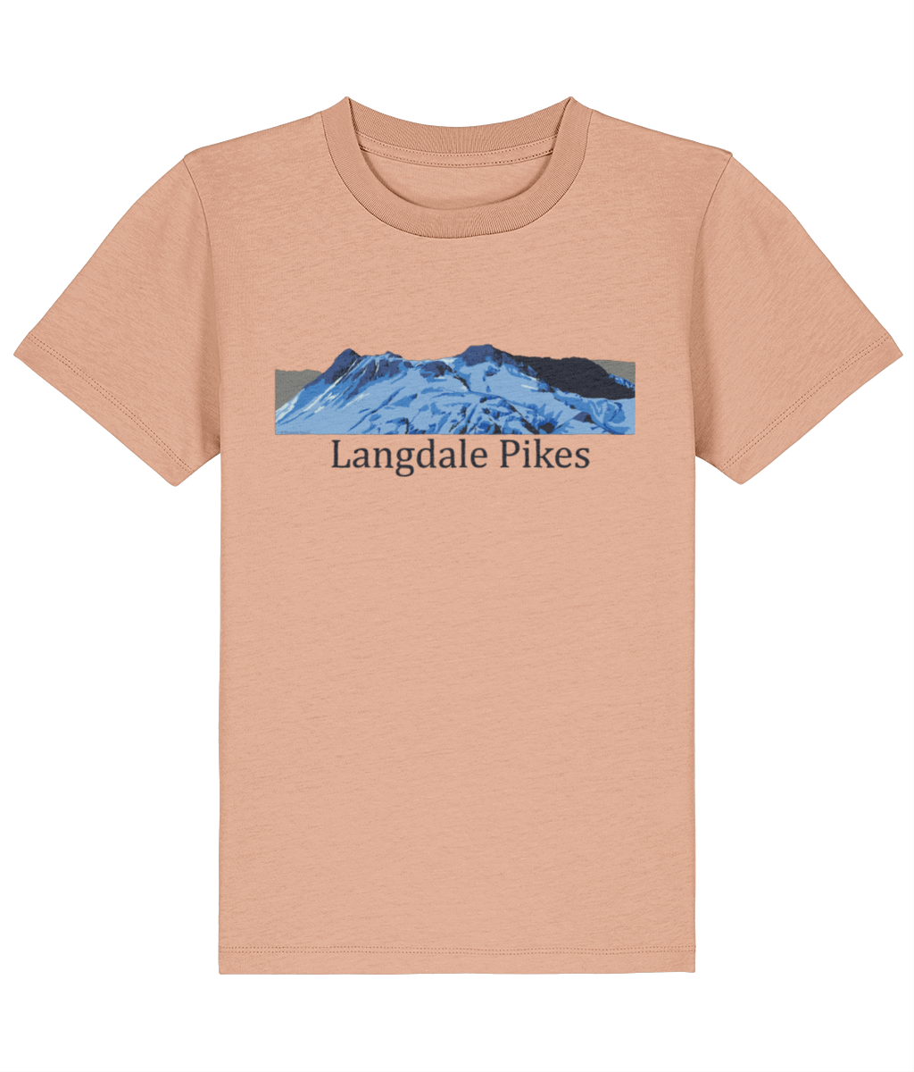Lake District Kid's T-Shirt Langdale Pikes, Front, Fraiche Peche