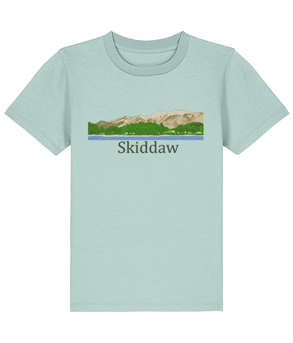 Lake District Kid's T-Shirt Skiddaw, Front, Caribbean Blue