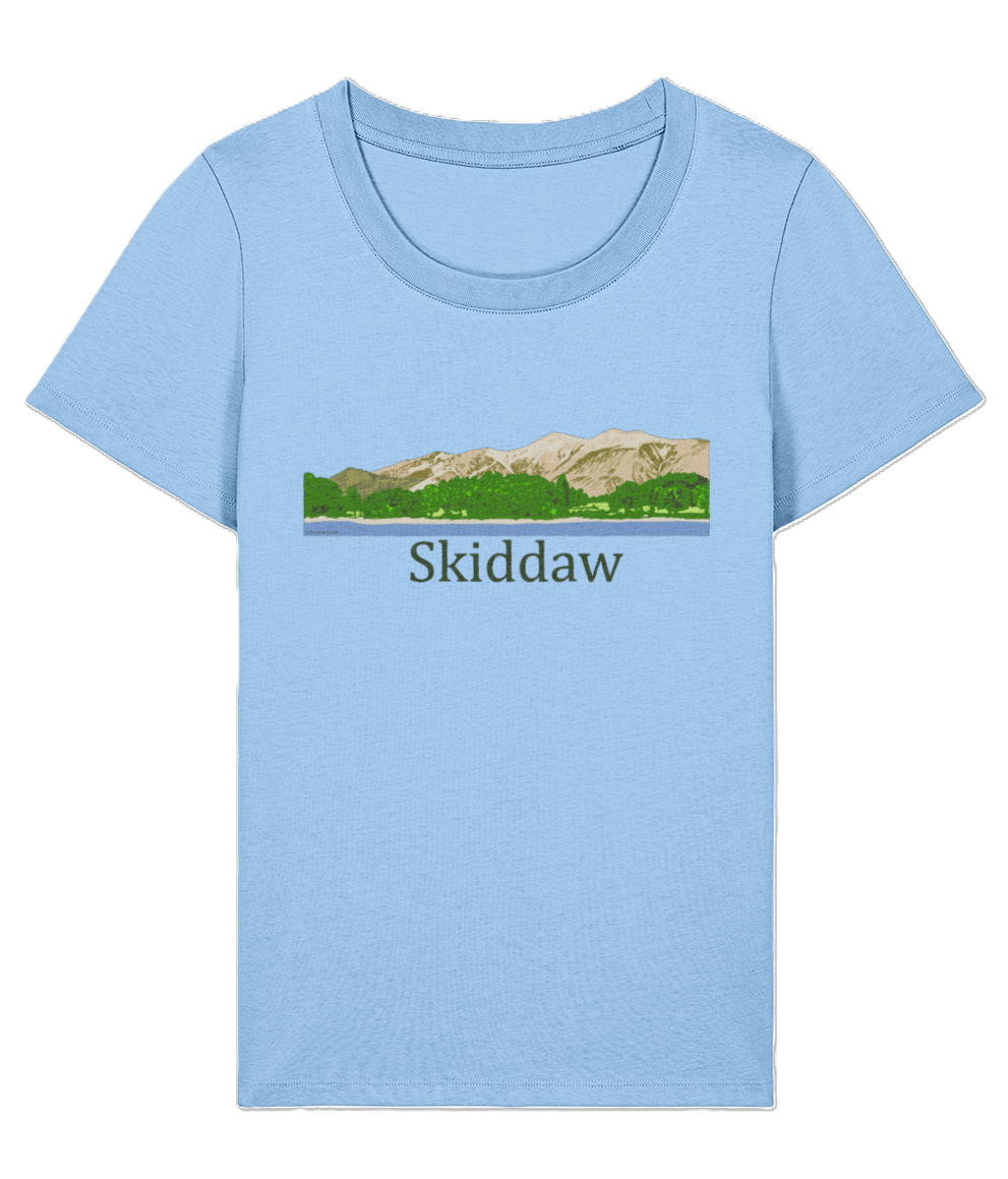 Lake District Women's T-Shirt Skiddaw, Front, Blue Soul