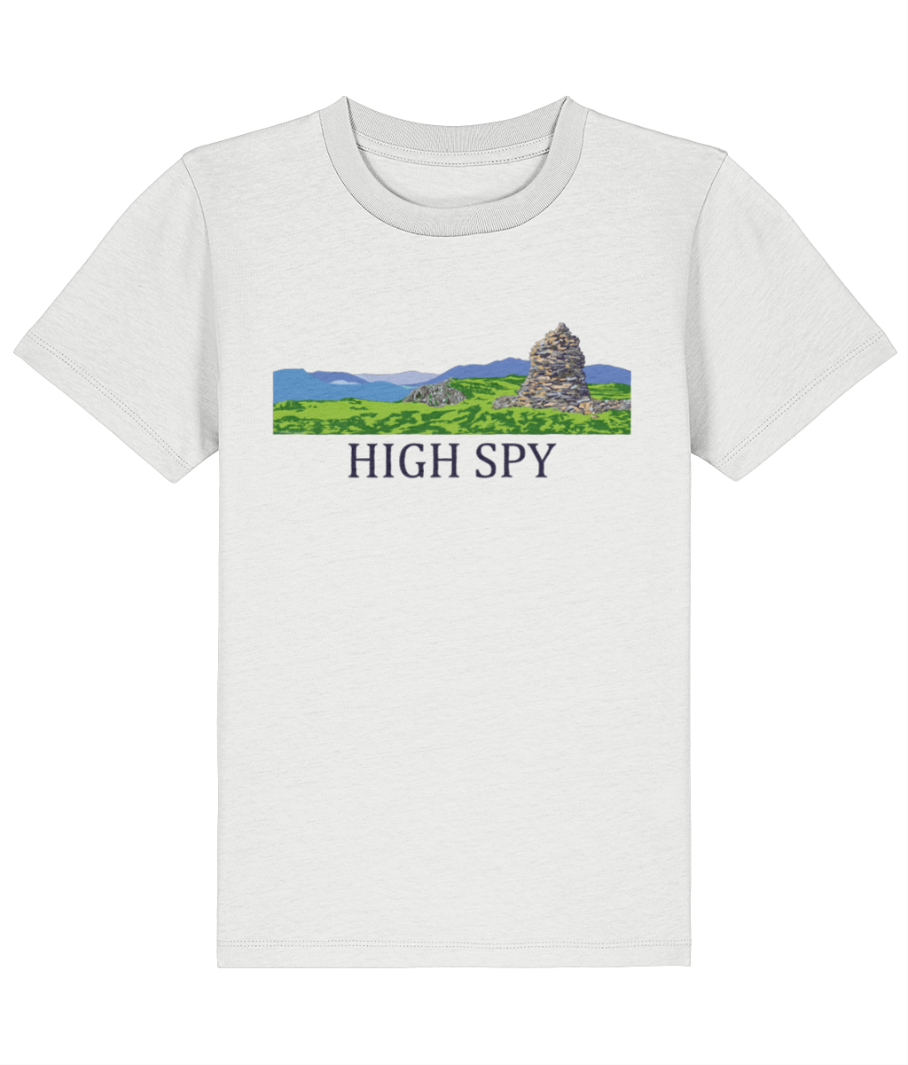 Lake District Kid's T-Shirt High Spy, Front, White