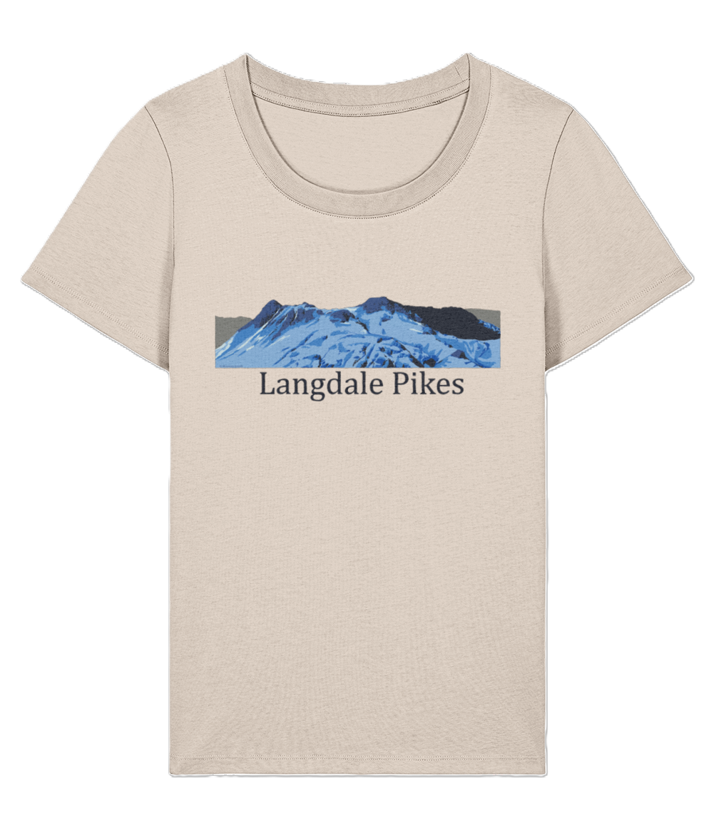 Lake District Women's T-Shirt Langdale Pikes, Front, Cream
