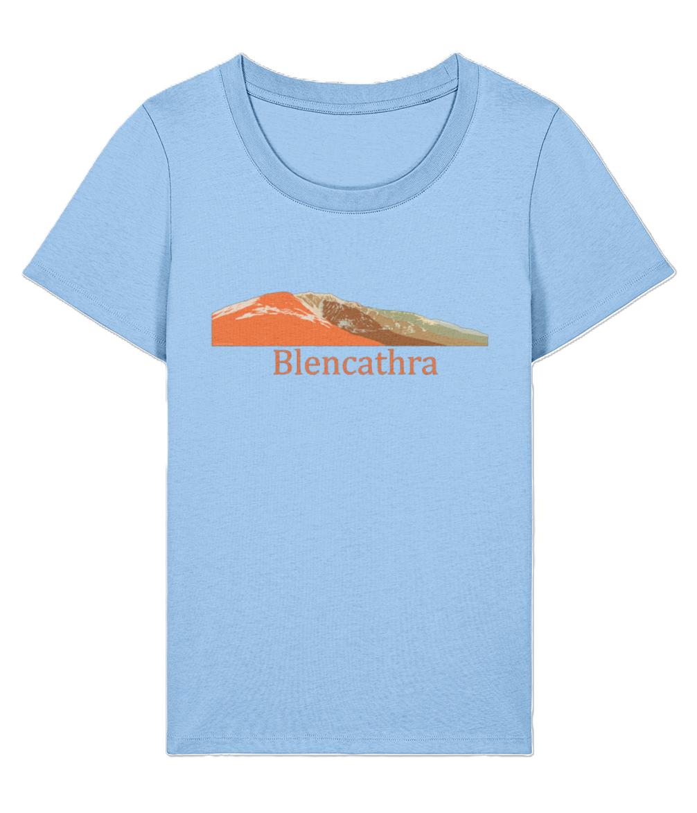 Lake District Women's T-Shirt Blencathra, Front, Blue Soul