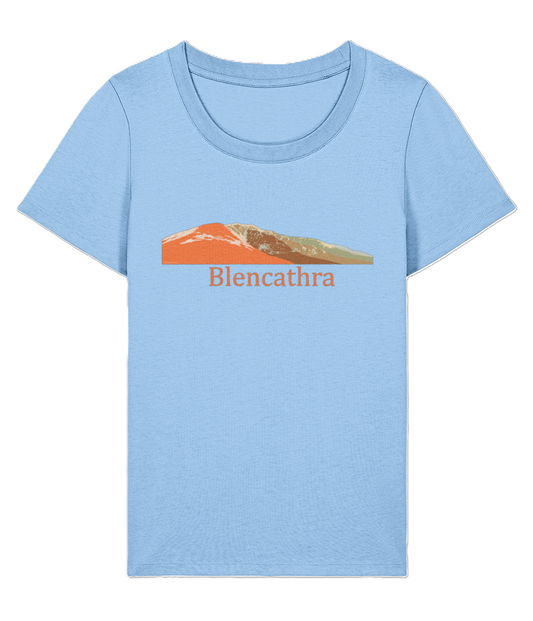Lake District Women's T-Shirt Blencathra, Front, Blue Soul