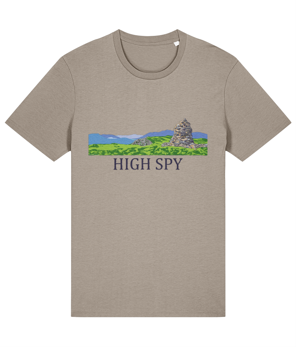 Lake District Men's T-Shirt High Spy, Front, Desert Dust