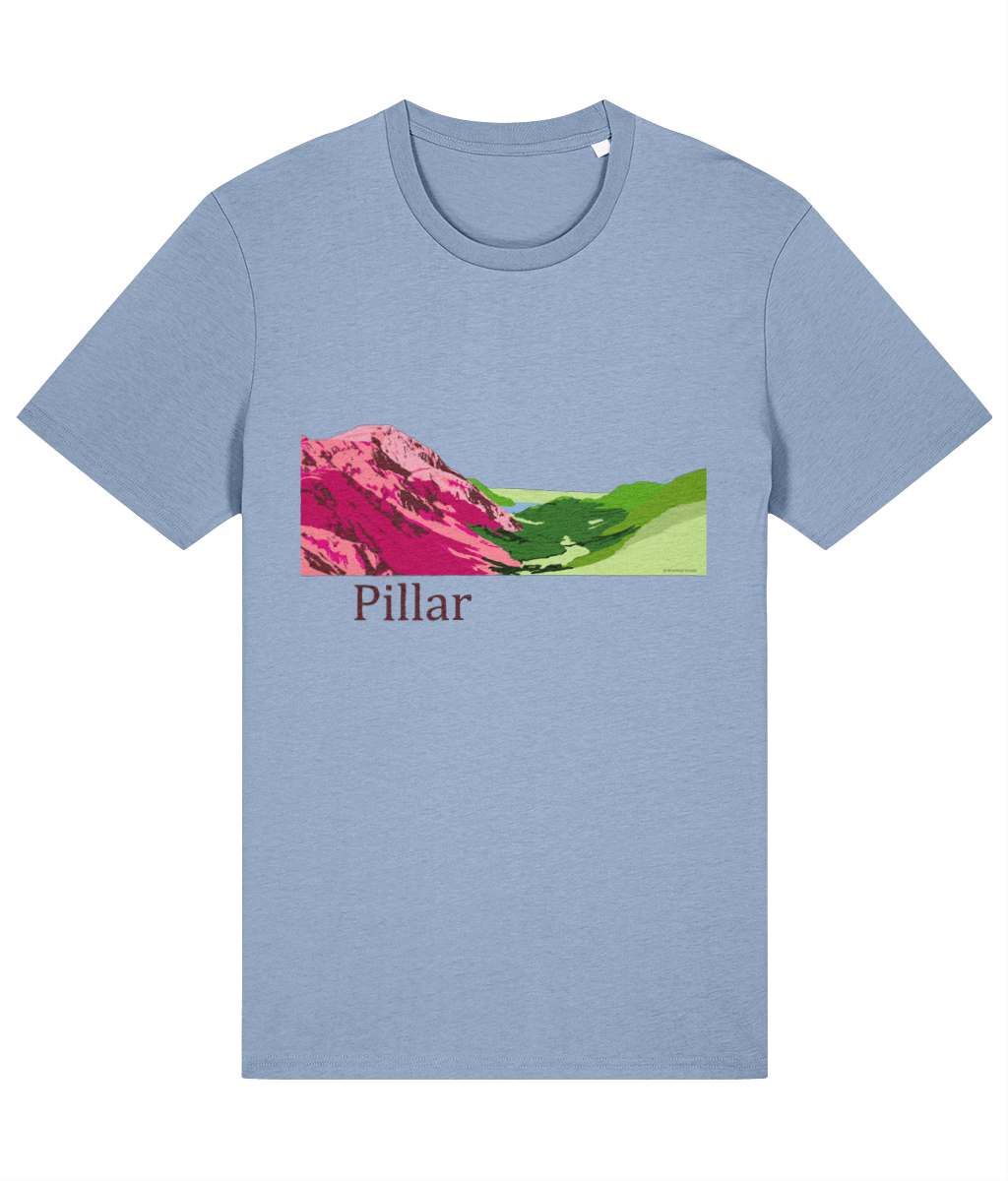 Lake District, Men's T-Shirt Pillar, Front, Sky Blue