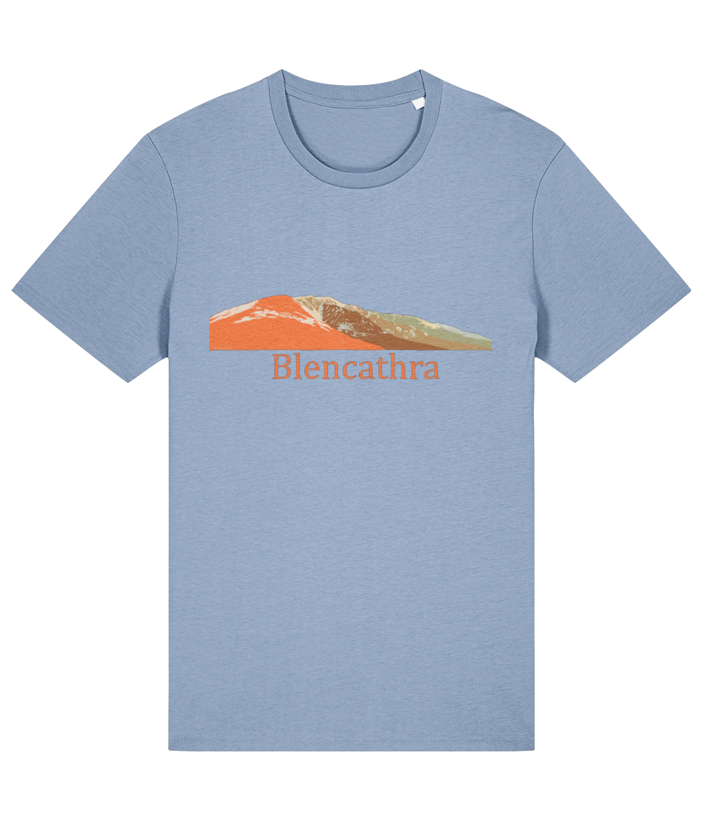 Lake District Men's T-Shirt Blencathra, Front, Sky Blue