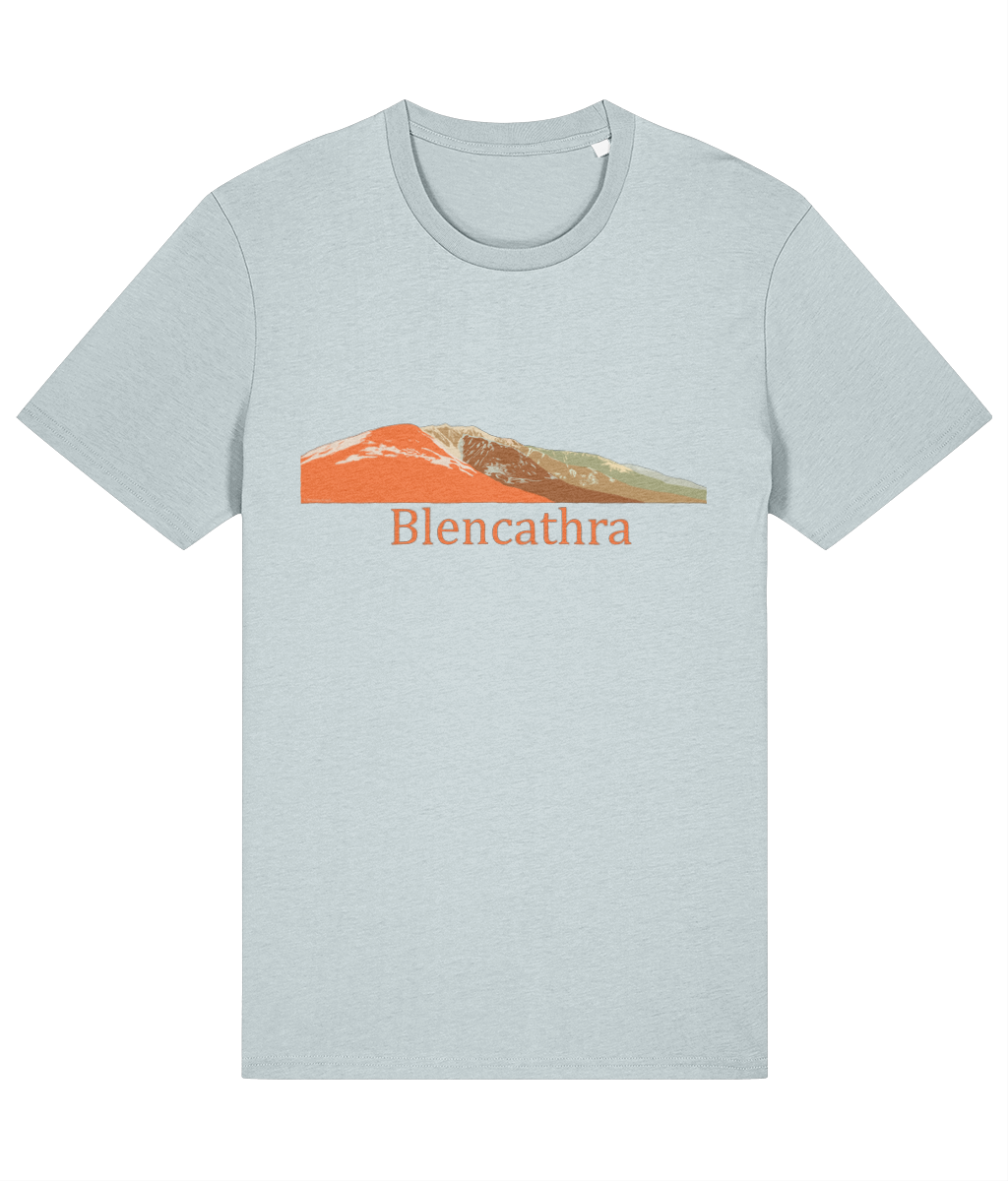 Lake District Men's T-Shirt Blencathra, Front, Blue Ice