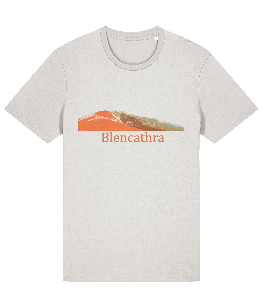 Lake District Men's T-Shirt Blencathra, Front, Vintage White
