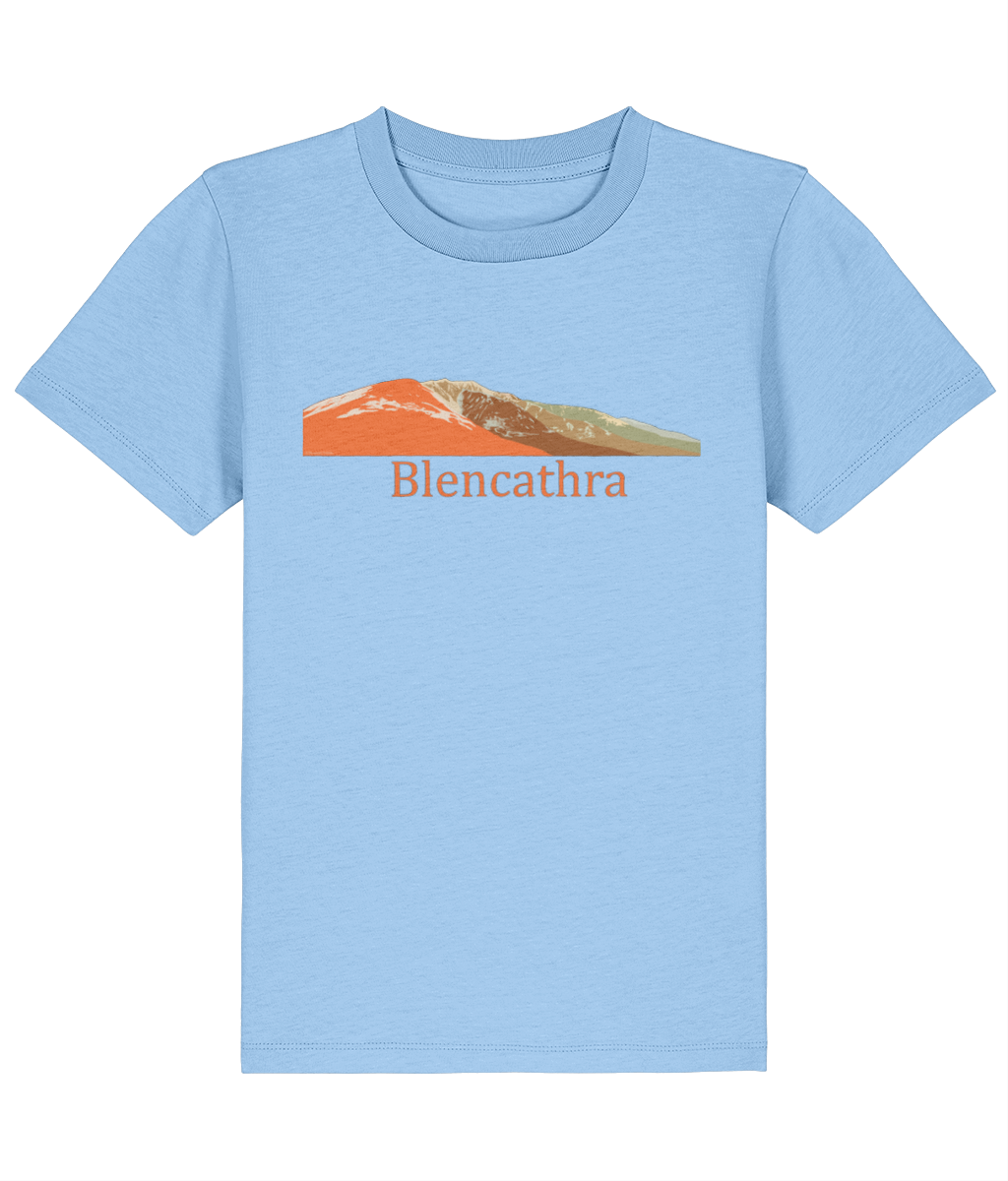 Lake District Kid's T-Shirt Blencathra, Front, Blue Soul