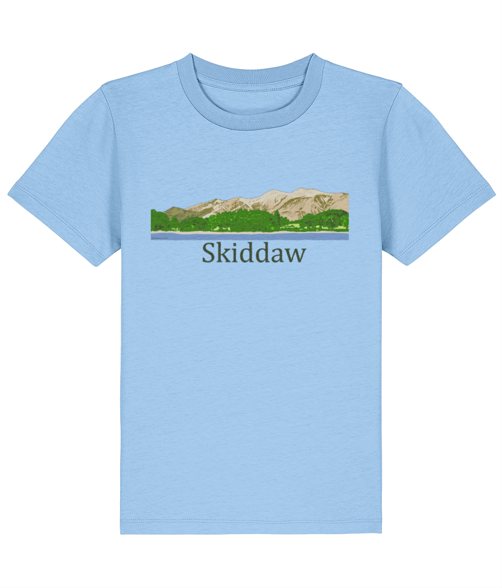 Lake District Kid's T-Shirt Skiddaw, Front, Blue Soul